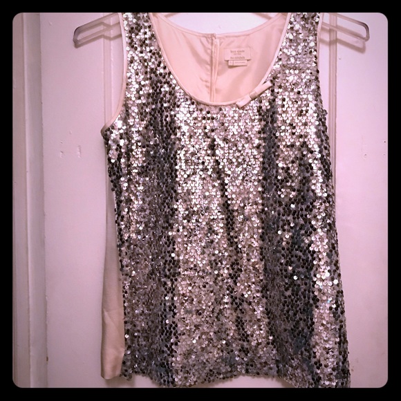 Kate Spade Silver/Cream Sequin Top - Picture 2 of 4